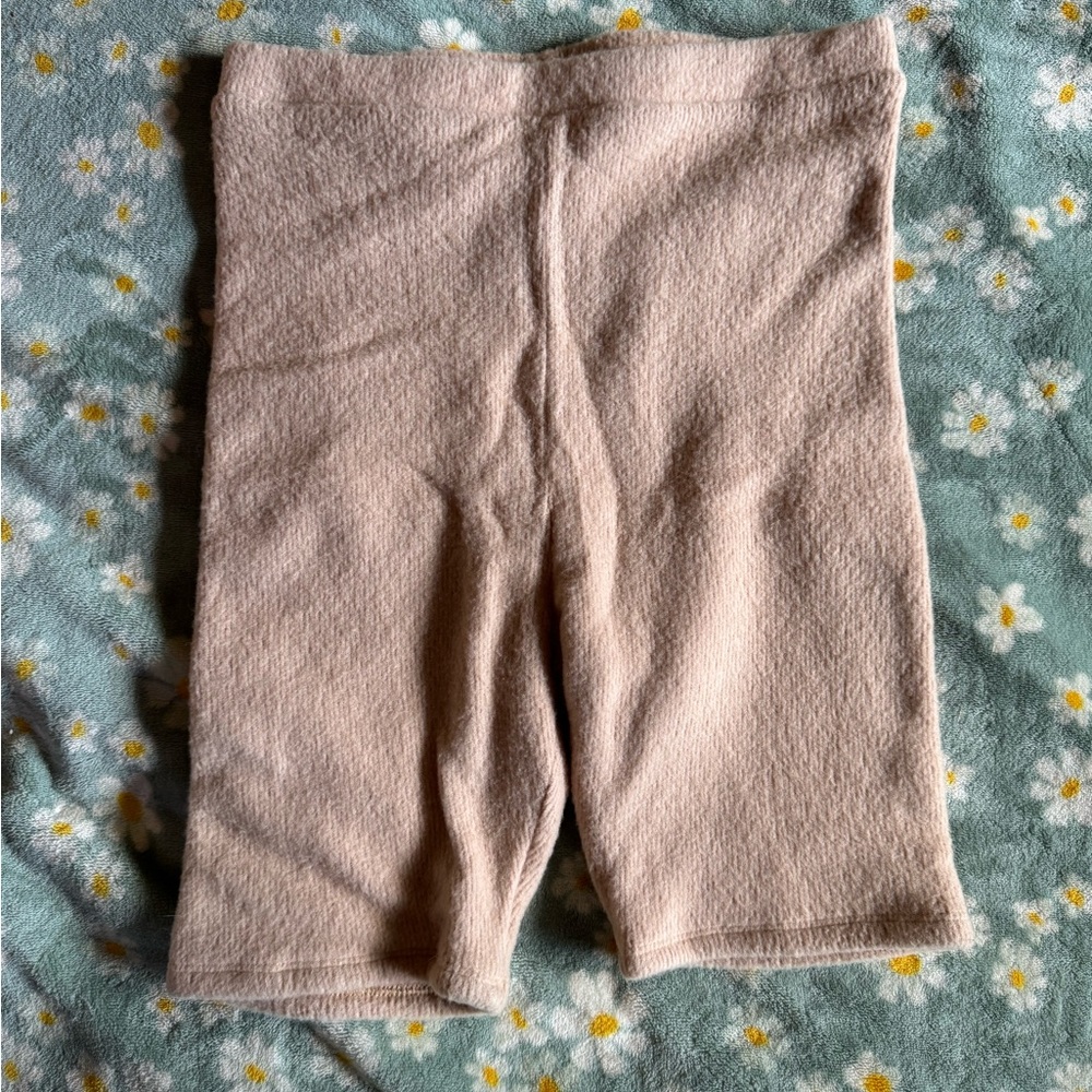 Kittenish tan soft plush biker lounge shorts - size small